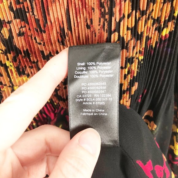 Aritzia Wilfred Talence Silky Chiffon Micro Pleated Floral Peasant Sleeve Blouse - Picture 8 of 11